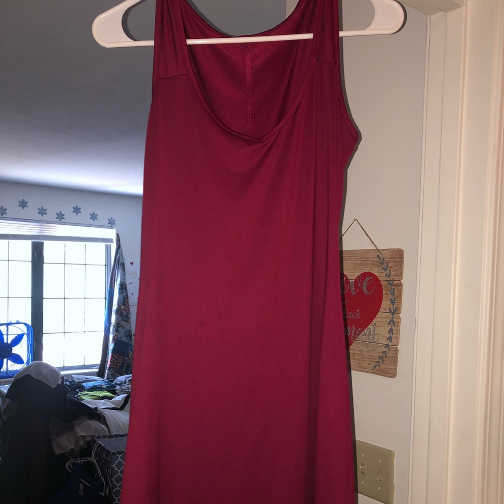 Silky maroon dress